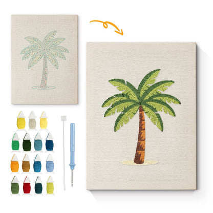 Tropisk palm – Punch needle-broderi
