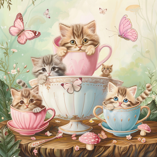 Tea Party-katter - Diamantmålning