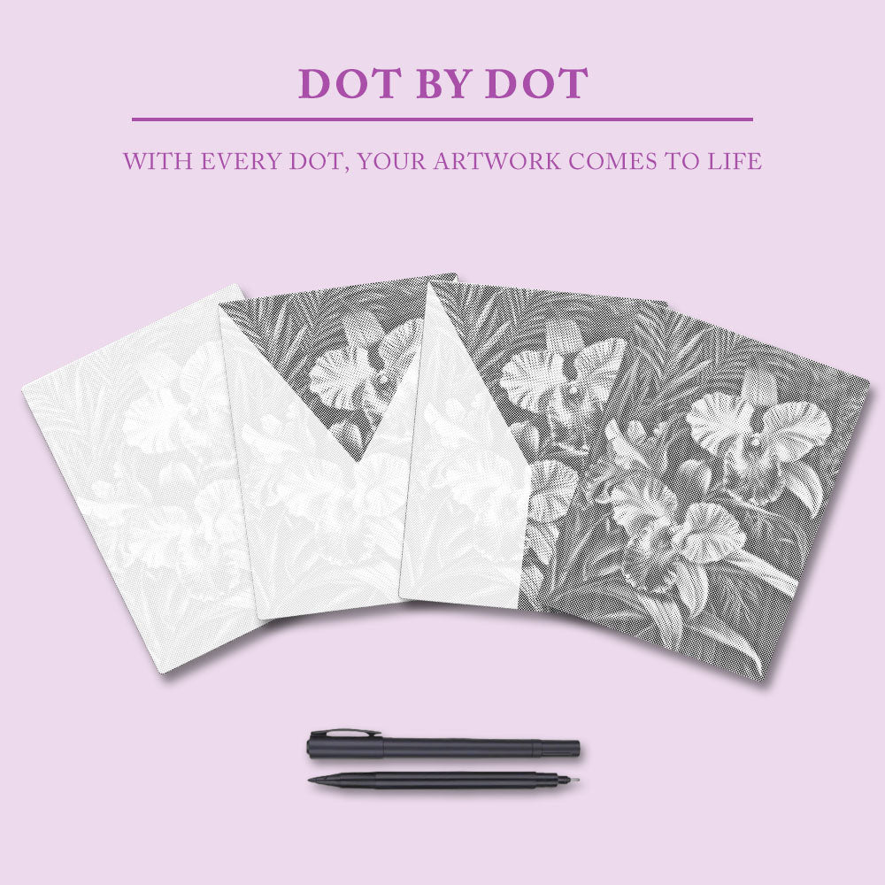 Rosa orkidé - Prickmålning