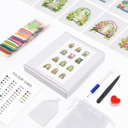 Mini-fönster med blomstermotiv