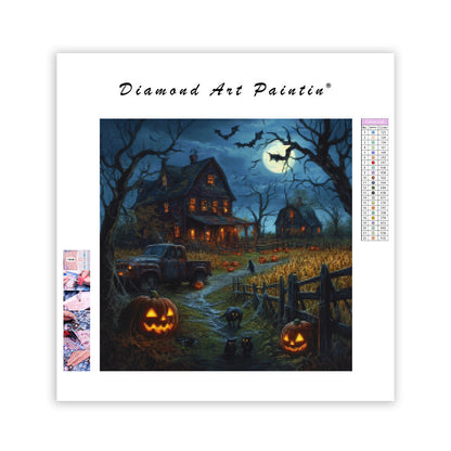 Spöklik Halloween-gård - Diamantmålning