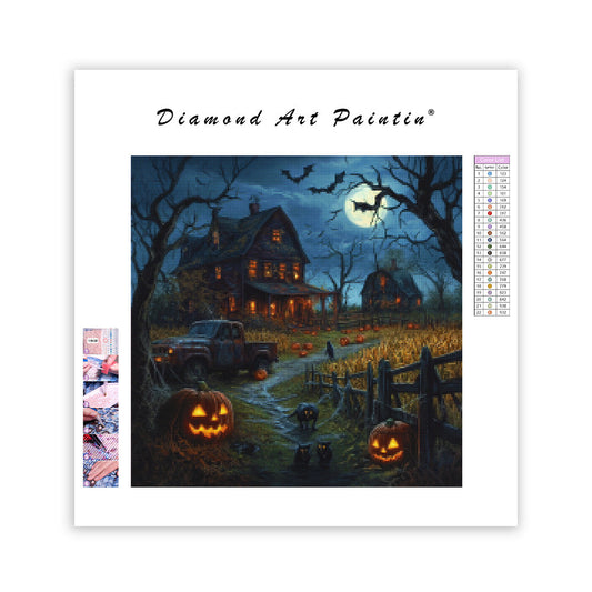 Spöklik Halloween-gård - Diamantmålning