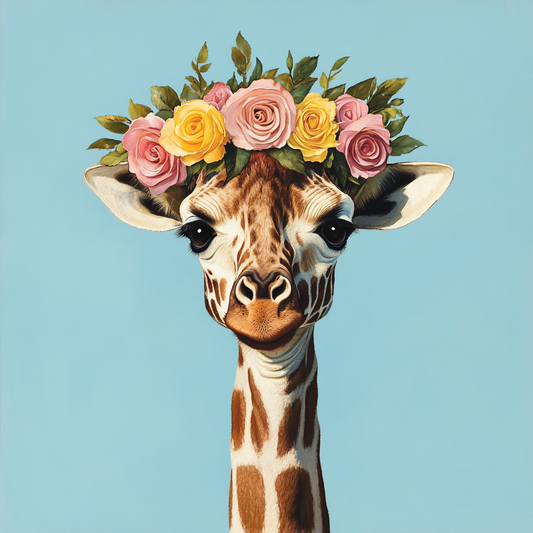 Blommig giraff - Diamantmålning