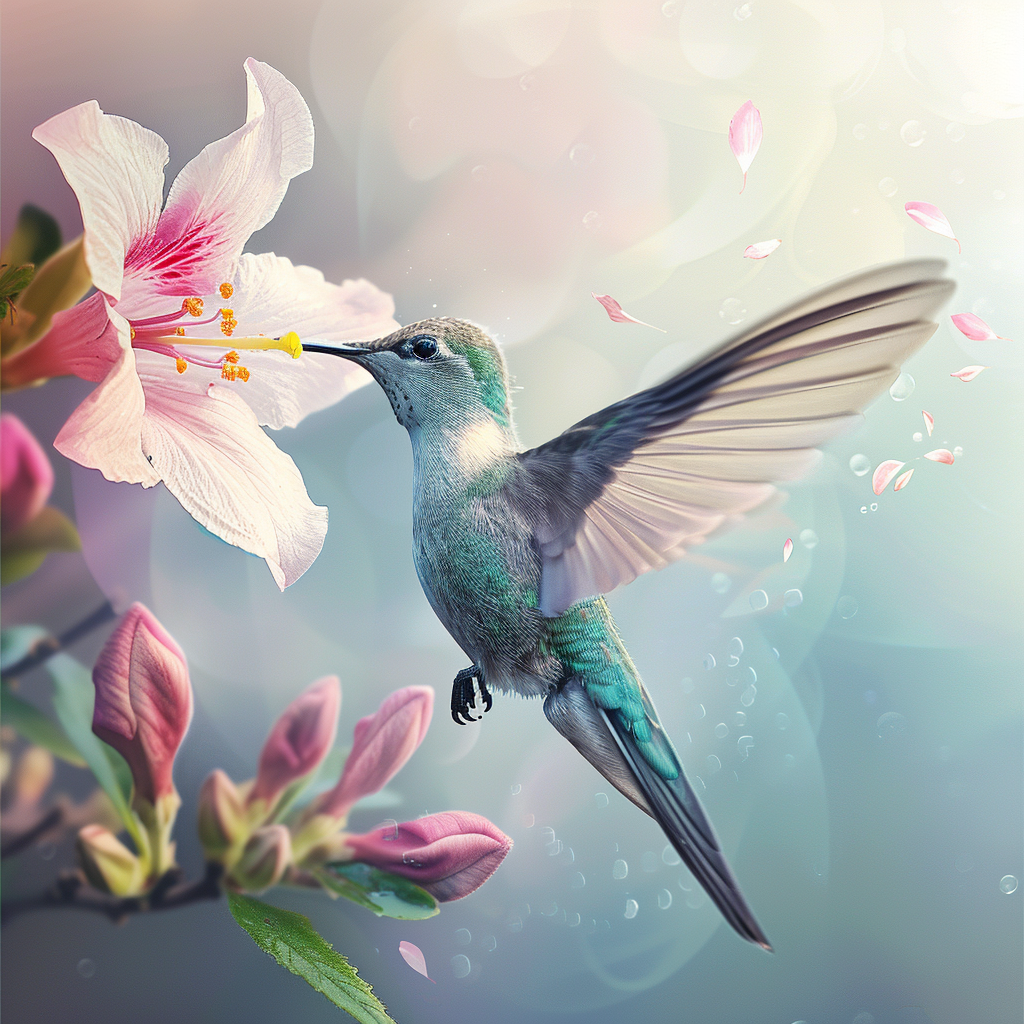 Blå kolibri-grace - diamantmålning