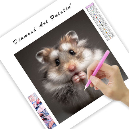 Teddyhamster som putsar sig – Diamantmålning