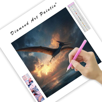 Pteranodon över havet – Diamantmålning