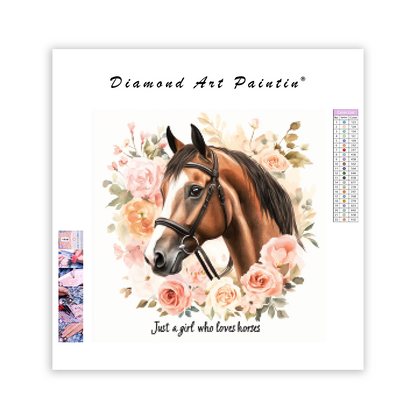 Bara en tjej som älskar hästar - Diamantmålning