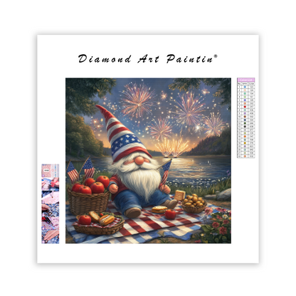 Patriotisk gnompicknick - Diamantmålning