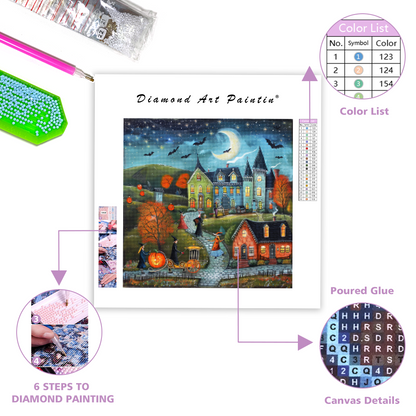 En pittoresk Halloween - Diamond Painting
