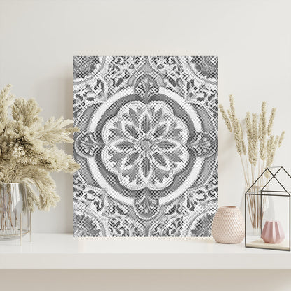 Guldgrön mandala – Punktmålning
