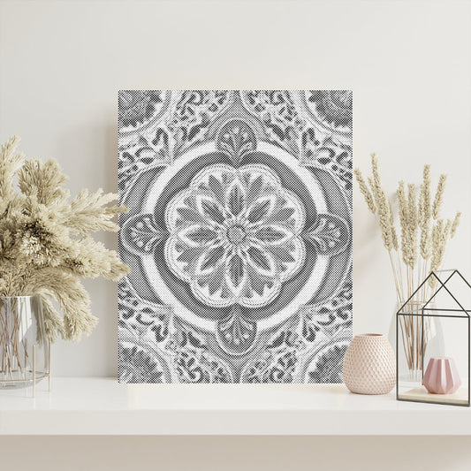 Guldgrön mandala – Punktmålning