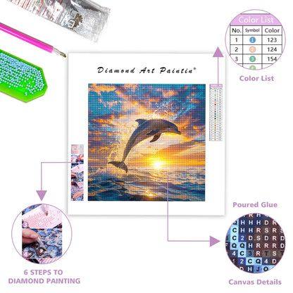 Dolphin Sunset - DiamantmåLning