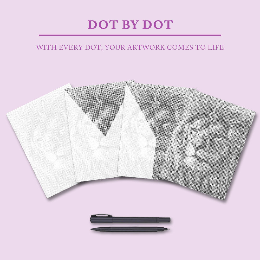 Jätteafrikanska lejon - Prickmålning