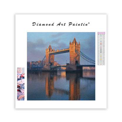 London Tower Bridge i gryningen - Diamantmålning
