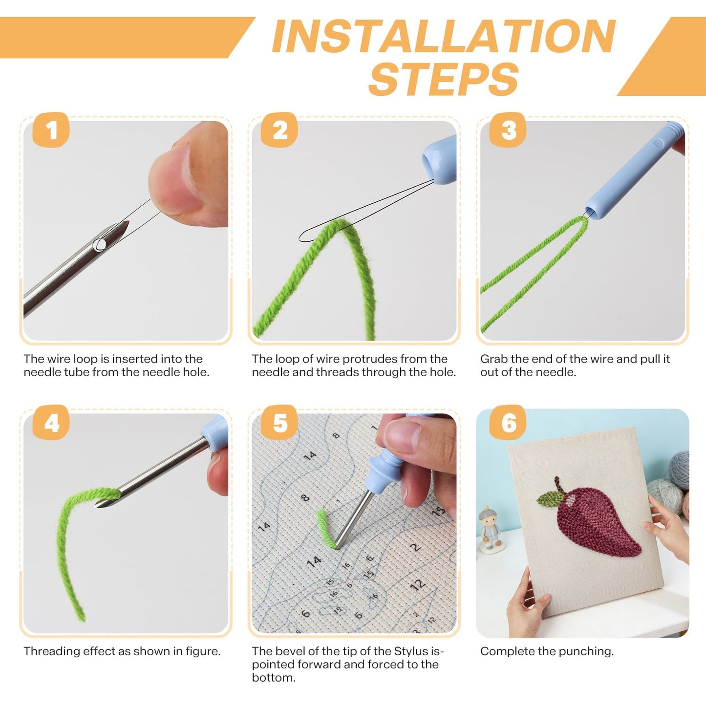 Lila päron – Punch needle-broderi