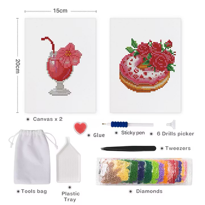 Mini-Rosa Dryck & Jordgubbstårta