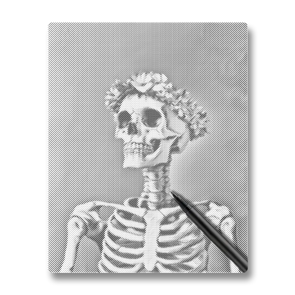 Leende skalle - Prickmålning