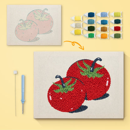 Tomatglädje – Punch needle-broderi