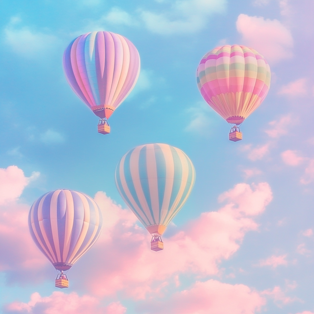 Pastell ballonghimmel - Diamantmålning