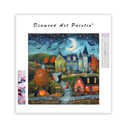 En pittoresk Halloween - Diamond Painting