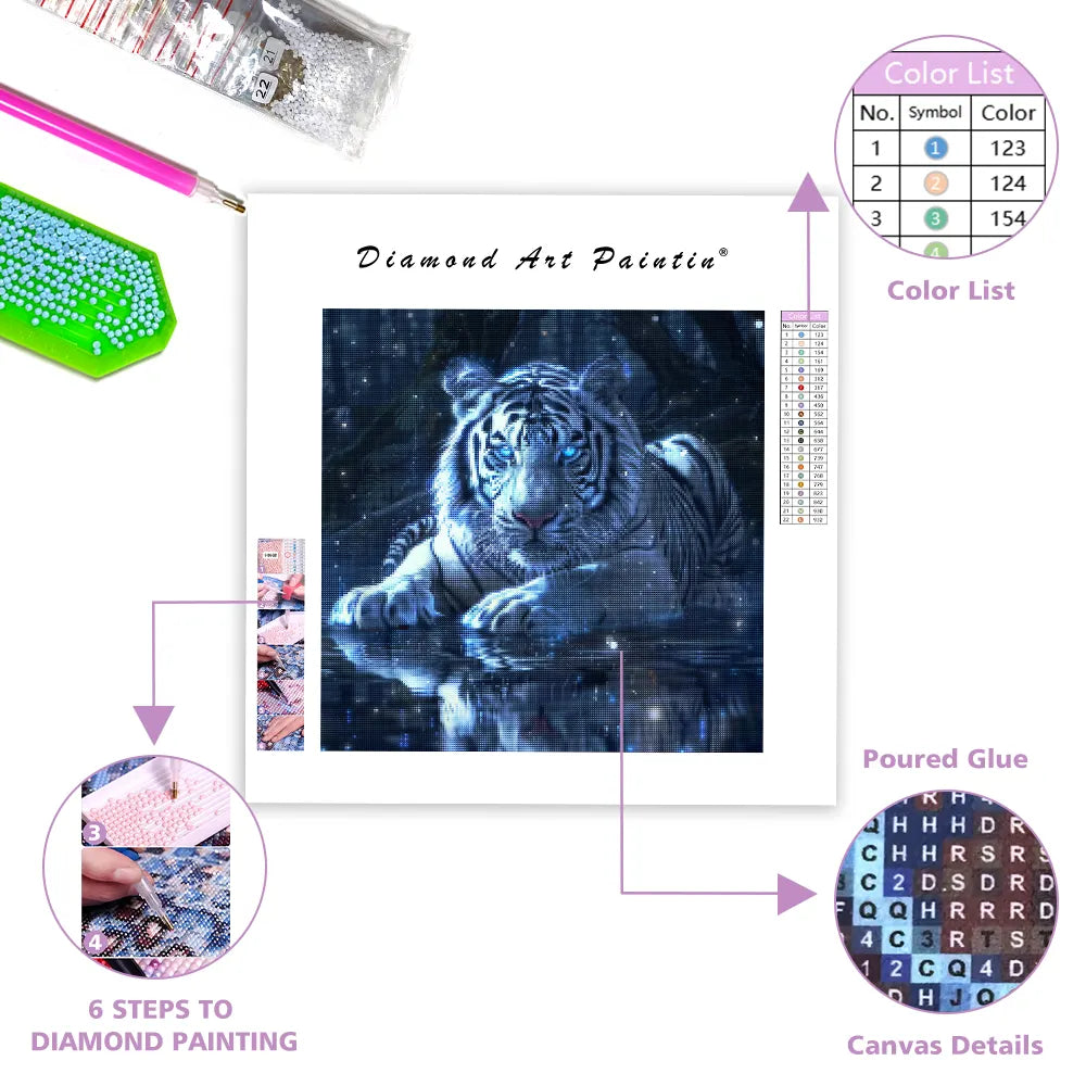 Krištáľový tiger - Diamantmålning