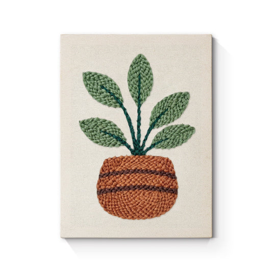 Frodig krukväxt – Punch needle-broderi