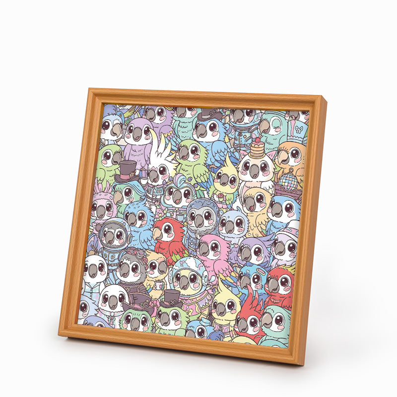 Undulat - Träpussel med målarbilder