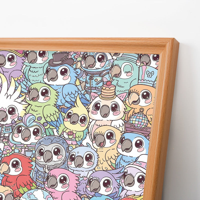 Undulat - Träpussel med målarbilder