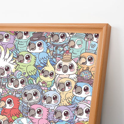 Undulat - Träpussel med målarbilder