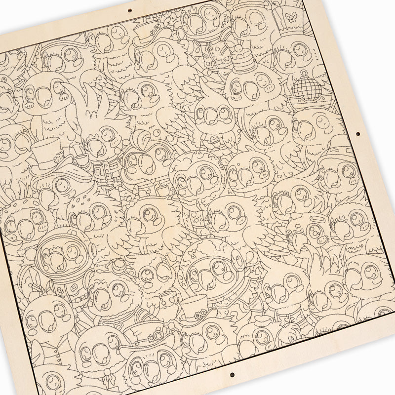 Undulat - Träpussel med målarbilder