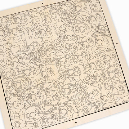 Undulat - Träpussel med målarbilder