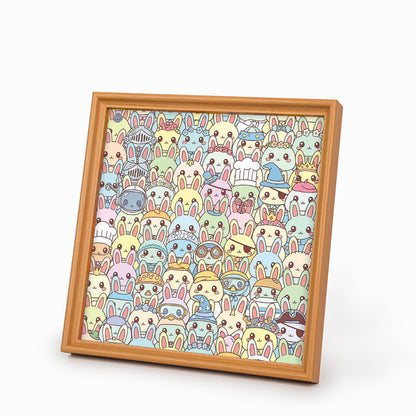 Kanin - Träpussel med målarbilder