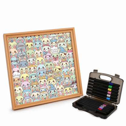 Kanin - Träpussel med målarbilder