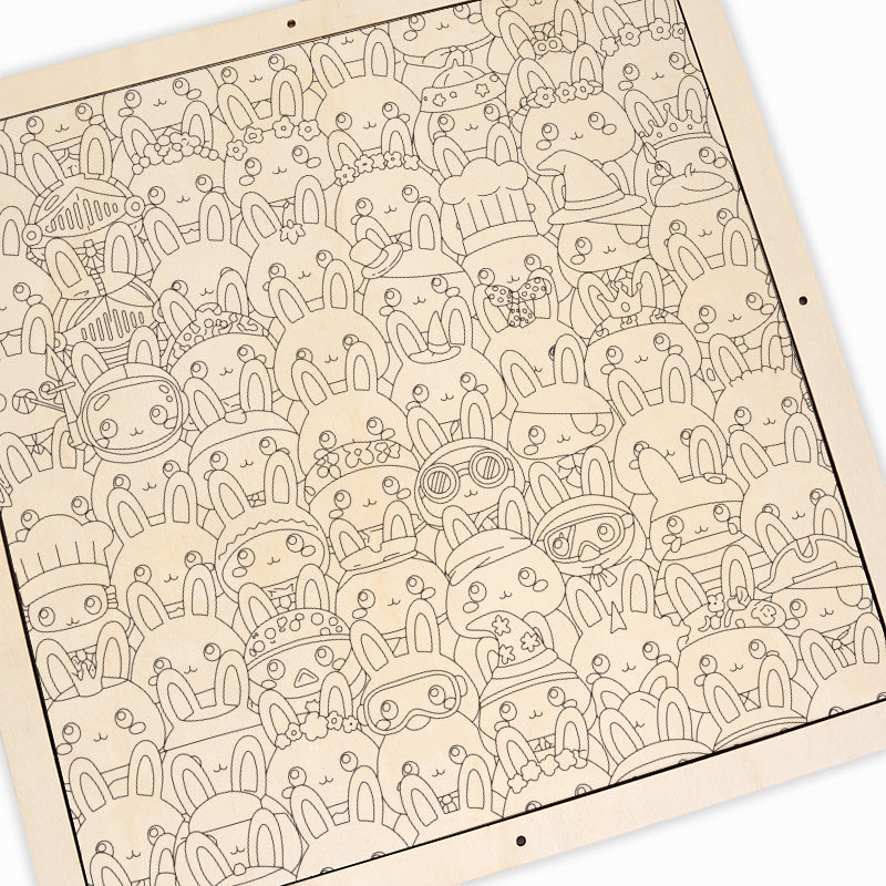 Kanin - Träpussel med målarbilder