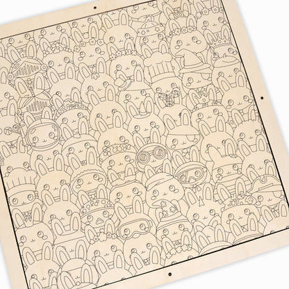 Kanin - Träpussel med målarbilder