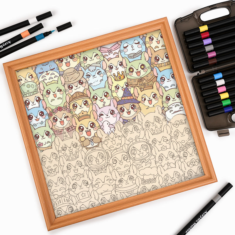 Chinchilla - Träpussel med målarbilder