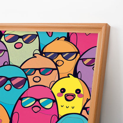 Coola fåglar - Träpussel med målarbilder