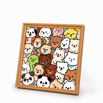 Skogskompisar - Träpussel med målarbilder