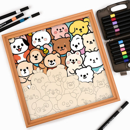 Skogskompisar - Träpussel med målarbilder