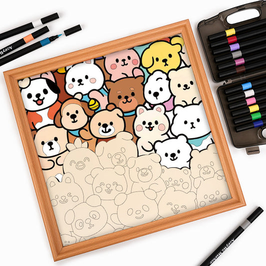 Skogskompisar - Träpussel med målarbilder