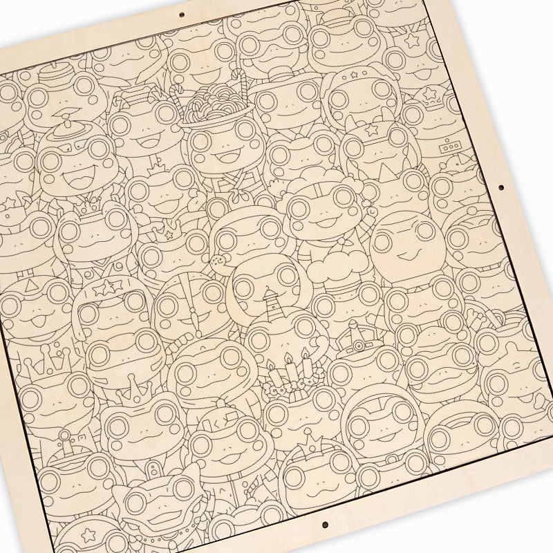 Groda - Träpussel med målarbilder