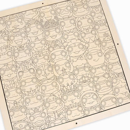 Groda - Träpussel med målarbilder