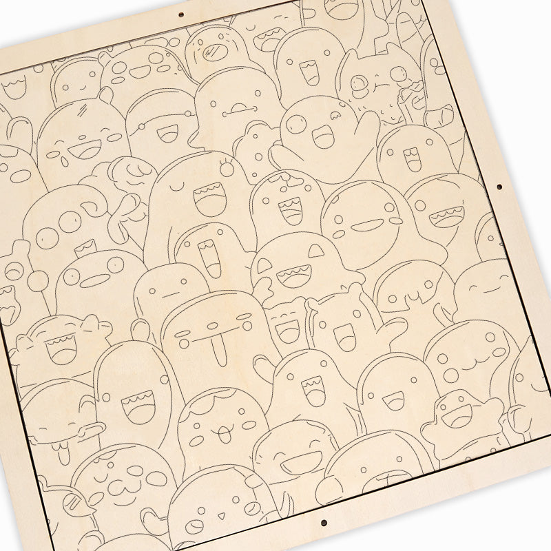 Busmonster - Träpussel med målarbilder