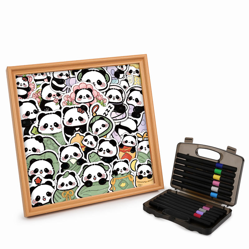 Panda II - Träpussel med målarbilder