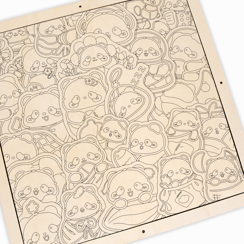 Panda II - Träpussel med målarbilder