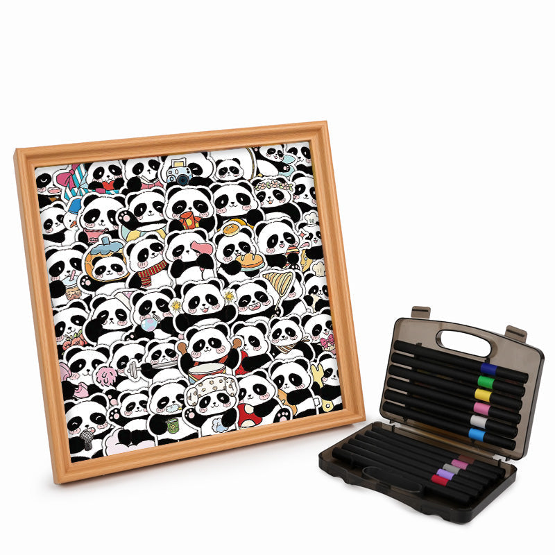 Panda III - Träpussel med målarbilder