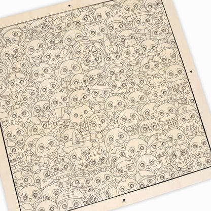 Panda - Träpussel med målarbilder