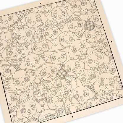 Valp - Träpussel med målarbilder