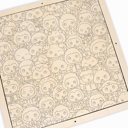 Får - Träpussel med målarbilder