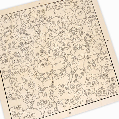 Små dinosaurier - Träpussel med målarbilder